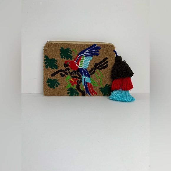 Multi-Purpose Handwoven Tropical Bird Bag -  Colorful Wayuu Macaw Sleeve Cover - Picture 4 of 9